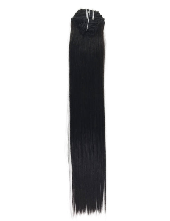 8A Straight Clip-In Human Hair Extension Color Natural