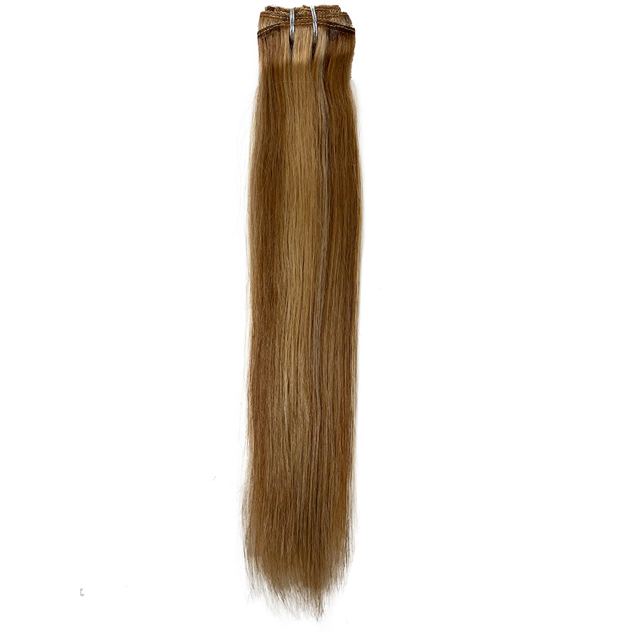 8A Straight Clip-In Human Hair Extension Color F24/27/17