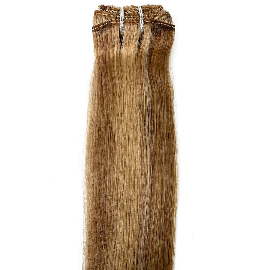 8A Straight Clip-In Human Hair Extension Color F24/27/17