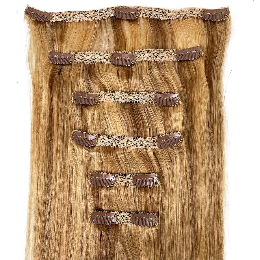 8A Straight Clip-In Human Hair Extension Color F24/27/17