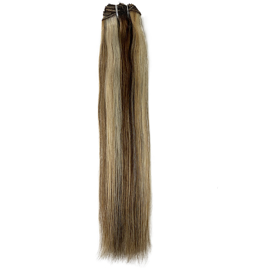 Load image into Gallery viewer, 8A Straight Clip-In Human Hair Extension Color F4/27/613
