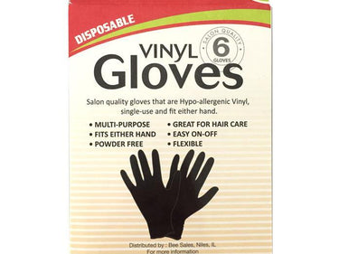 Solan Style Multi Purpose Disposable Black Vinyl Gloves Pack of 6 - eHair Outlet