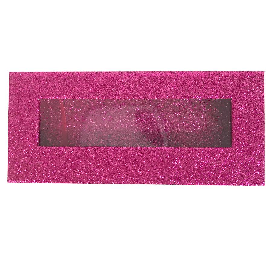 Glitter Hot Pink Empty Eyelash Box Gift Box Full Window / Small &amp;Big