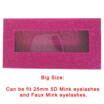 Glitter Hot Pink Empty Eyelash Box Gift Box Full Window / Small &amp;Big