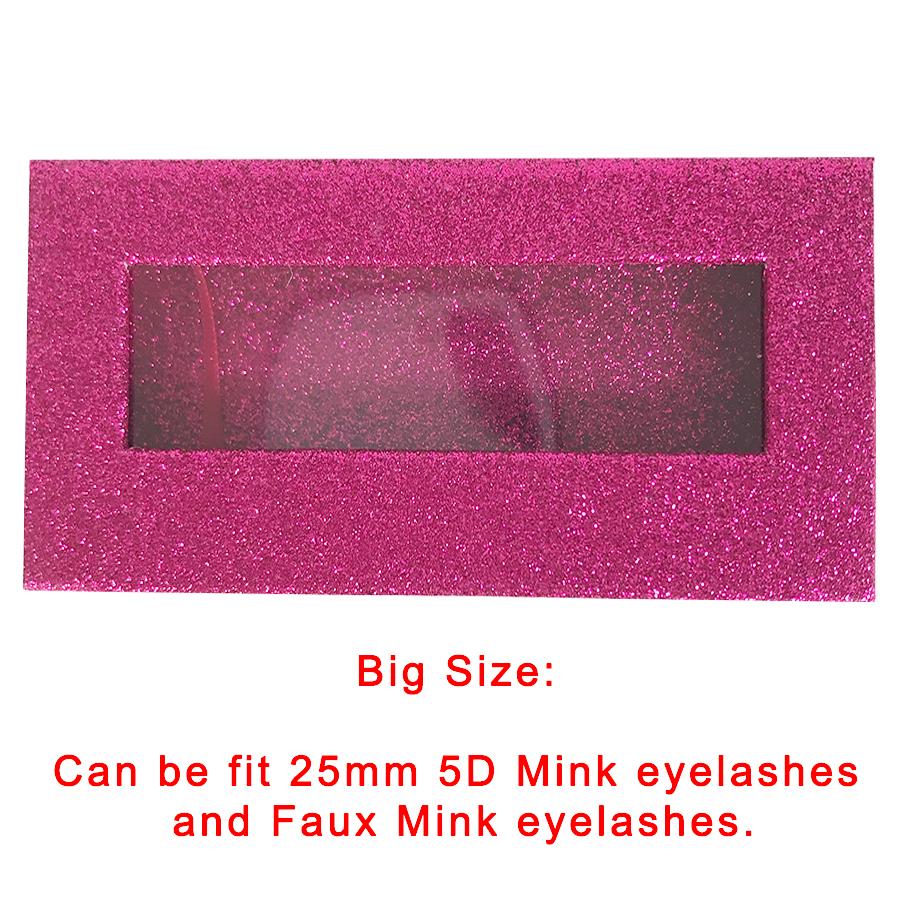 Glitter Hot Pink Empty Eyelash Box Gift Box Full Window / Small &Big