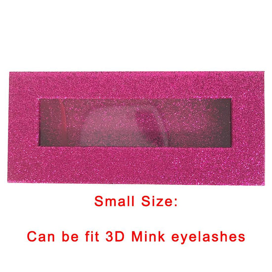 Glitter Hot Pink Empty Eyelash Box Gift Box Full Window / Small &Big