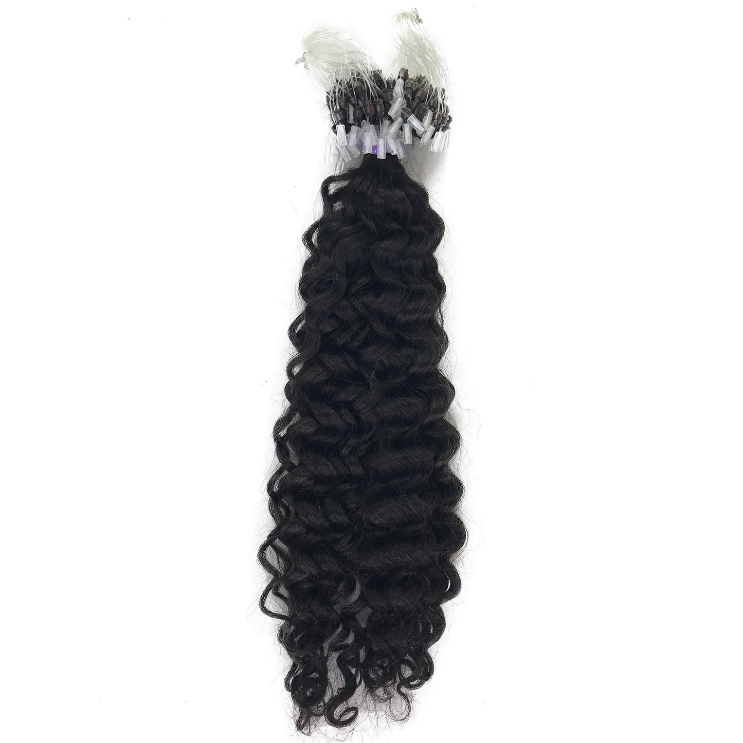 Load image into Gallery viewer, 8A Micro Link Jerry Curl Human Hair Extension Natural Black - eHair Outlet
