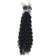 8A Micro Link Jerry Curl Human Hair Extension Natural Black - eHair Outlet