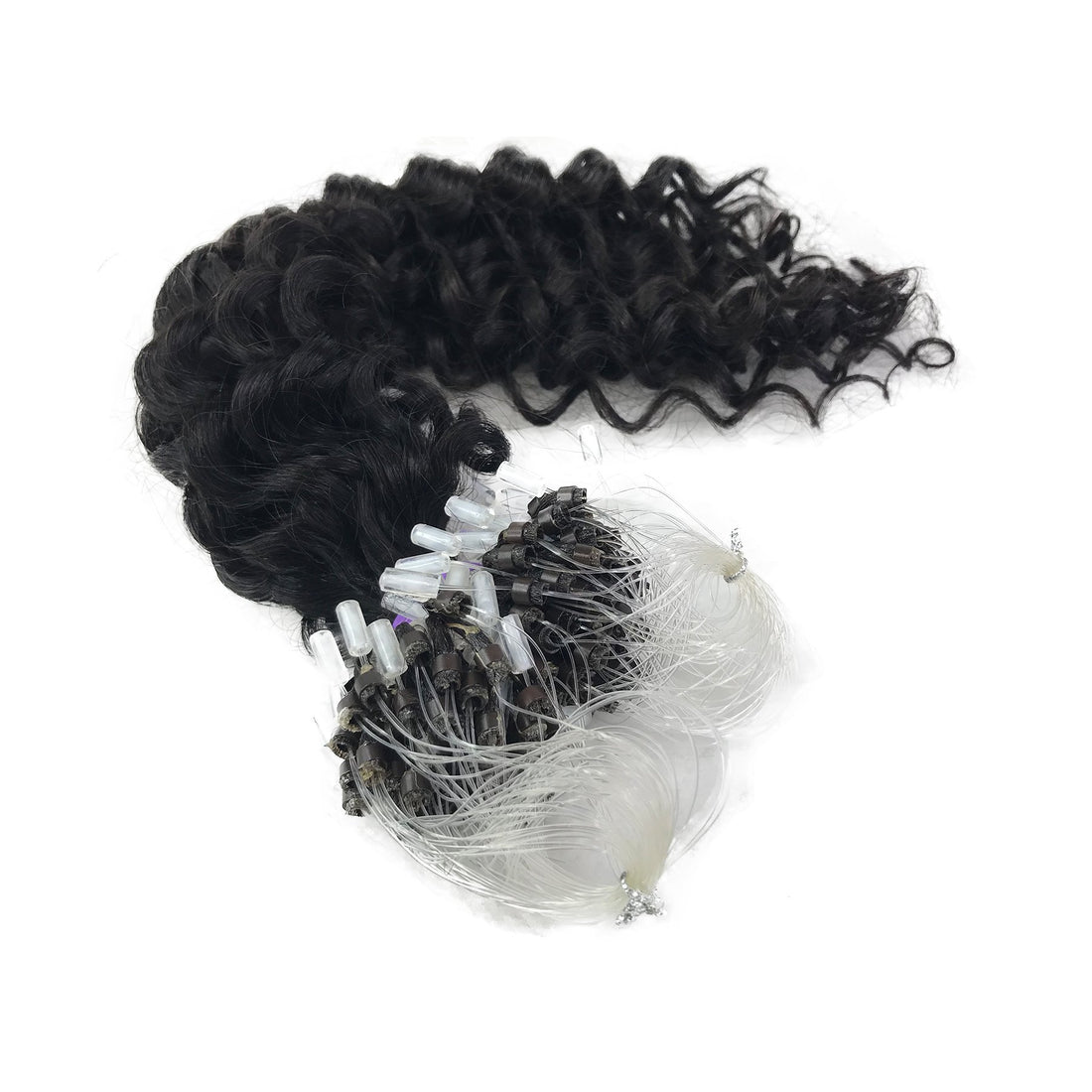 8A Micro Link Jerry Curl Human Hair Extension Natural Black - eHair Outlet