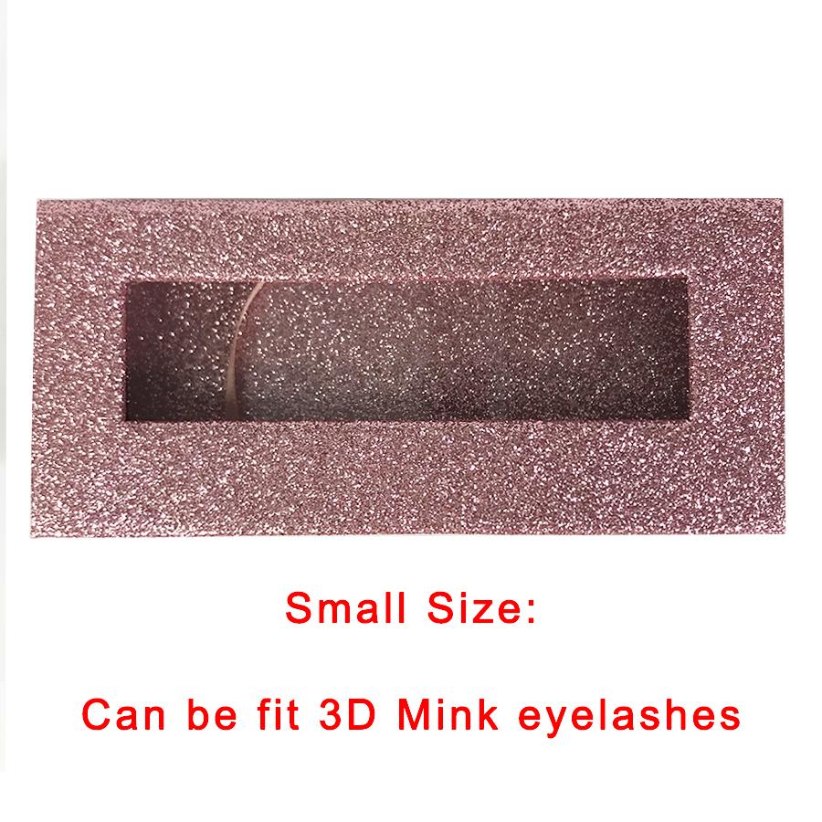 Glitter Light Pink Empty Eyelash Box Gift Box Full Window / Small &amp;Big