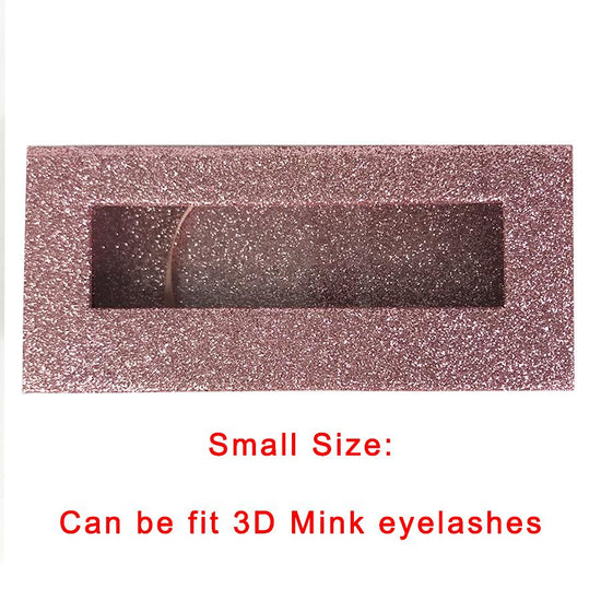 Glitter Light Pink Empty Eyelash Box Gift Box Full Window / Small &Big