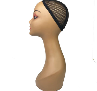 Exhibición de cabeza de maniquí femenino