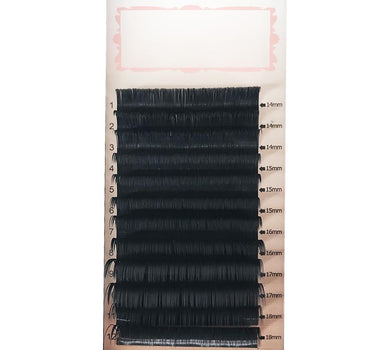Bandeja de mezcla 11 mm-15 mm / 14 mm-18 mm Grosor 0,05 C /CC/ D Curl Extensiones de pestañas naturales suaves hechas a mano Bandeja de pestañas individuales (12 líneas)