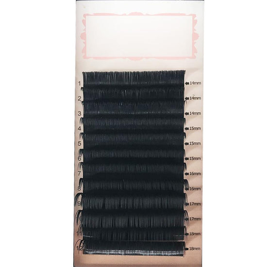 Bandeja de mezcla 11 mm-15 mm / 14 mm-18 mm Espesor 0.07 C / D Curl Extensiones de pestañas naturales suaves hechas a mano Bandeja de pestañas individuales (12 líneas) 