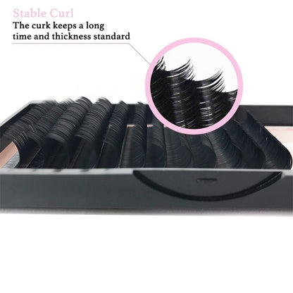Mix Tray 11mm-15mm / 14mm-18mm Thickness 0.07 C / D Curl  Handmade Soft Natural  Eyelash Extensions Individual Lashes Tray (12 Lines)