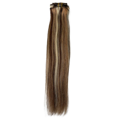 8A Straight Clip-In Human Hair Extension Color P