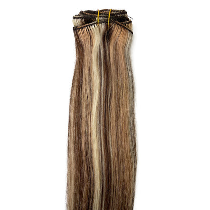 8A Straight Clip-In Human Hair Extension Color P