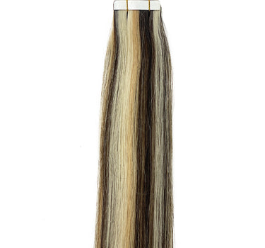 Extensión de cabello humano recto con cinta color F4/27/613 