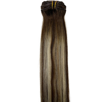 8A Straight Clip-In Human Hair Extension Color T#4-P#4/613