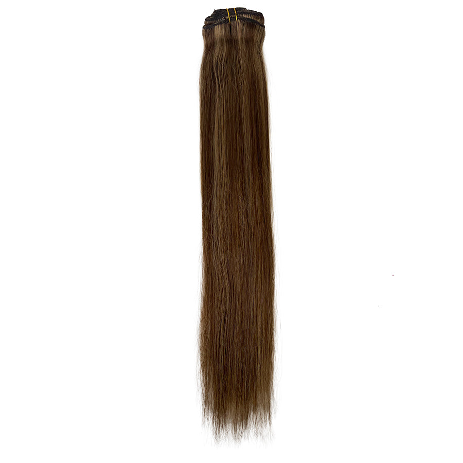 8A Straight Clip-In Human Hair Extension Color P