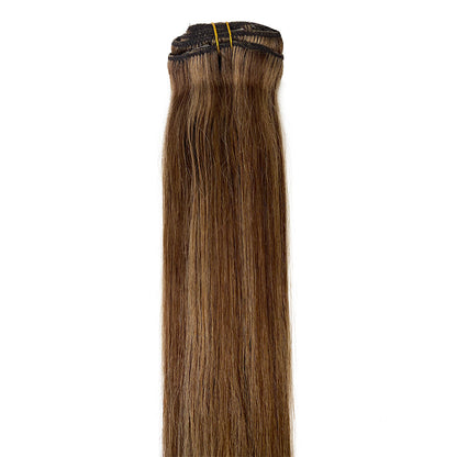 8A Straight Clip-In Human Hair Extension Color P