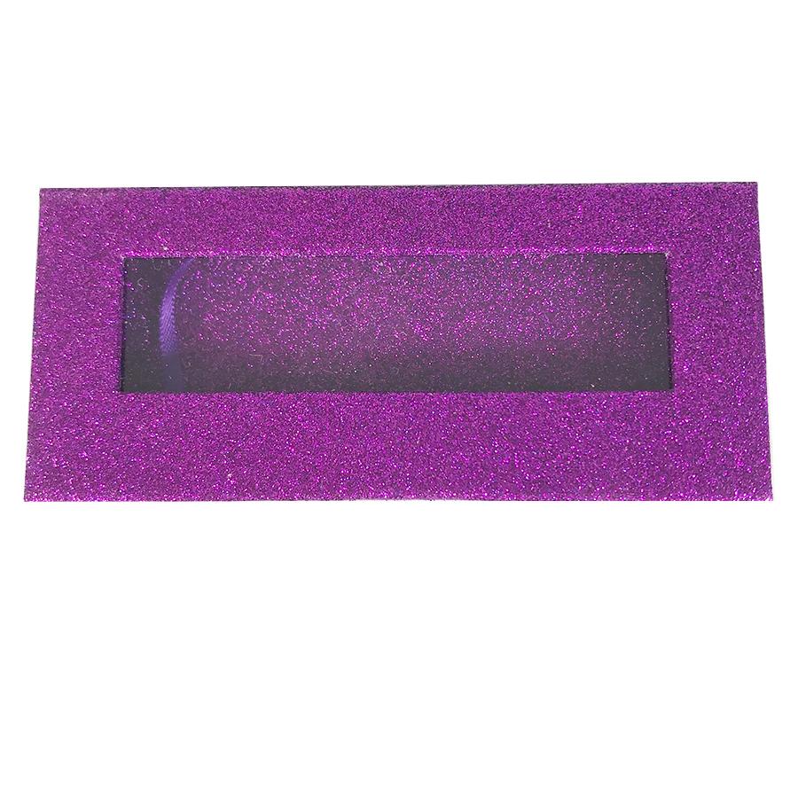 Glitter Purple Empty Eyelash Box Gift Box Full Window / Small &Big