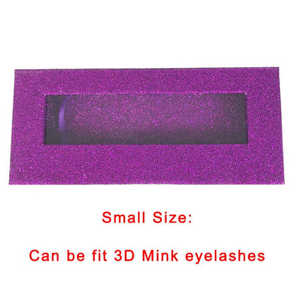 Glitter Purple Empty Eyelash Box Gift Box Full Window / Small &amp;Big