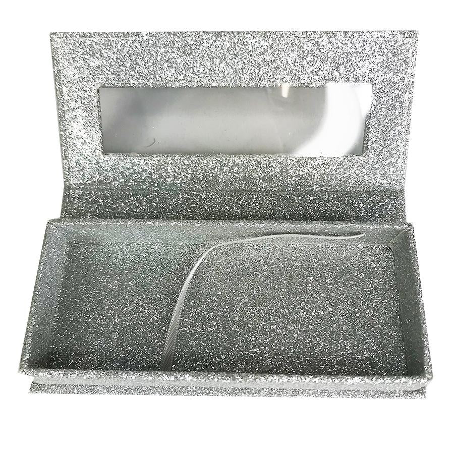 Glitter Silver Empty Eyelash Box Gift Box Full Window / Small &amp;Big