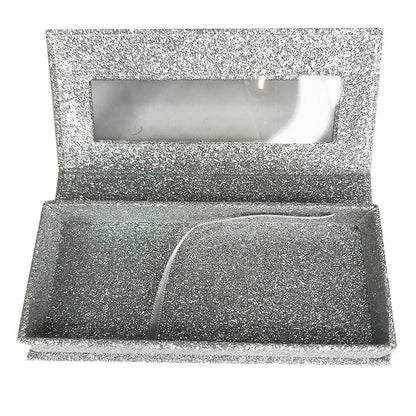 Glitter Silver Empty Eyelash Box Gift Box Full Window / Small &amp;Big