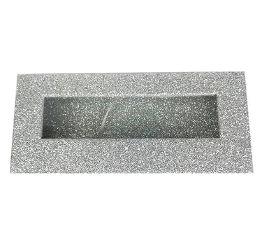 Glitter Silver Caja de pestañas vacía Caja de regalo Ventana completa / Pequeño y grande