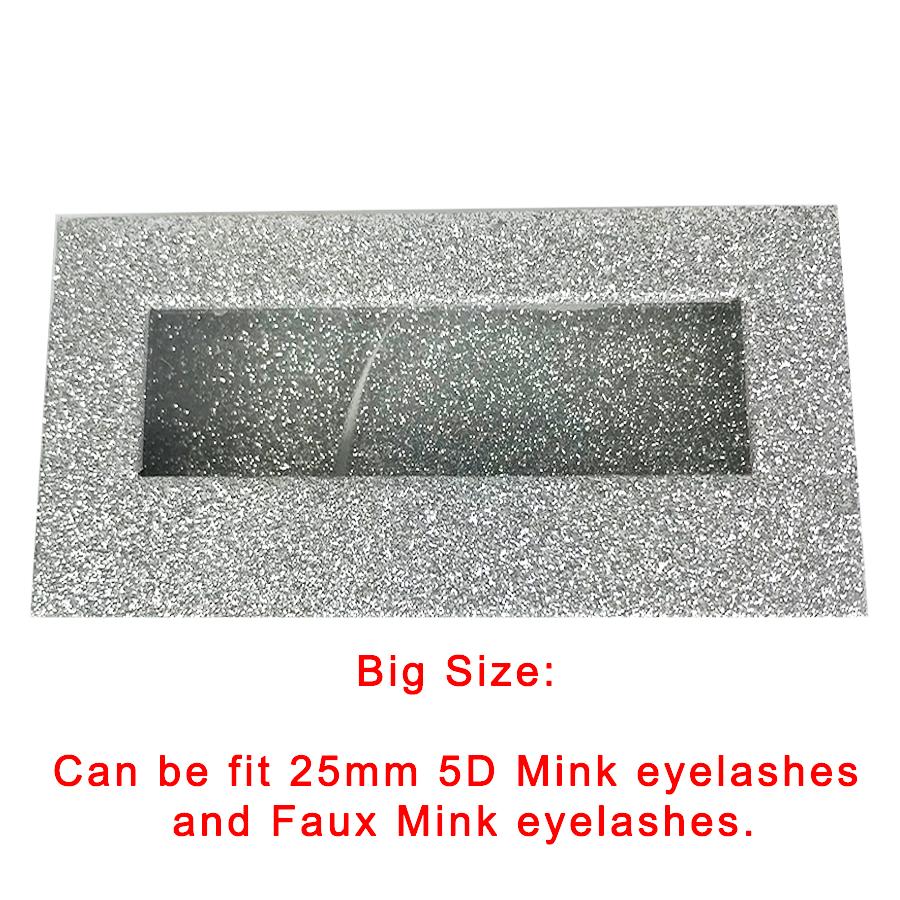 Glitter Silver Empty Eyelash Box Gift Box Full Window / Small &amp;Big