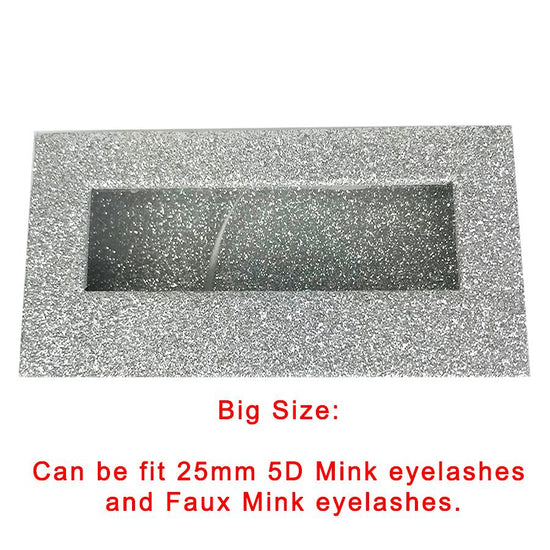 Glitter Silver Empty Eyelash Box Gift Box Full Window / Small &Big