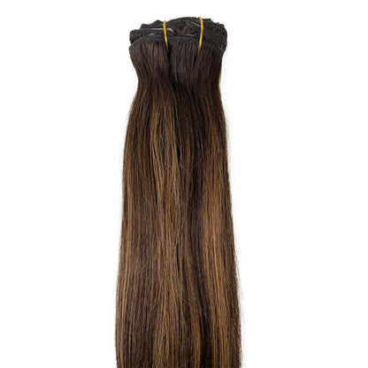 8A Straight Clip-In Human Hair Extension Color T