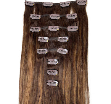 8A Straight Clip-In Human Hair Extension Color T#2-P#2/6
