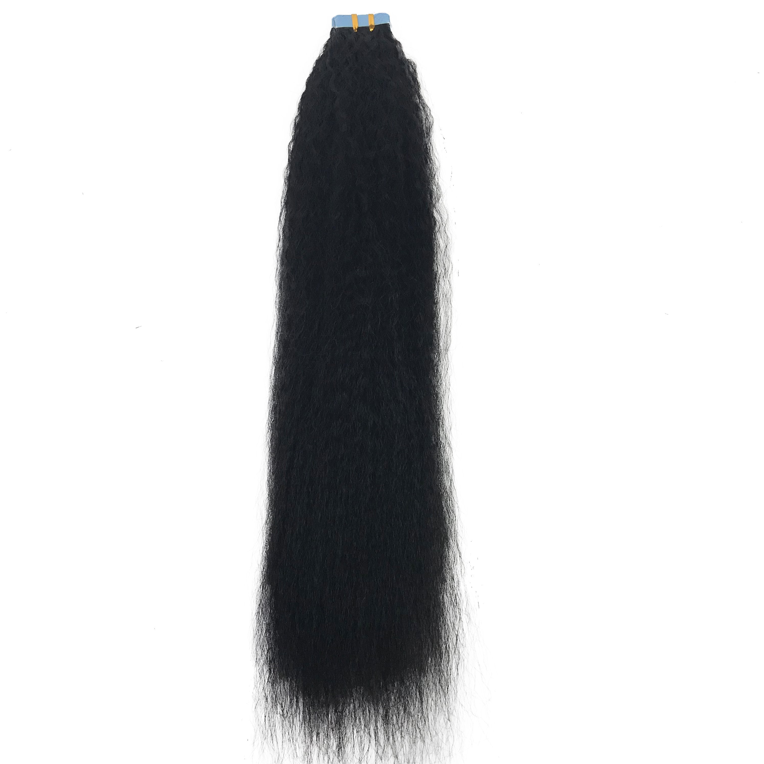 Kinky Straight Tape-In Human Hair Extension Natural