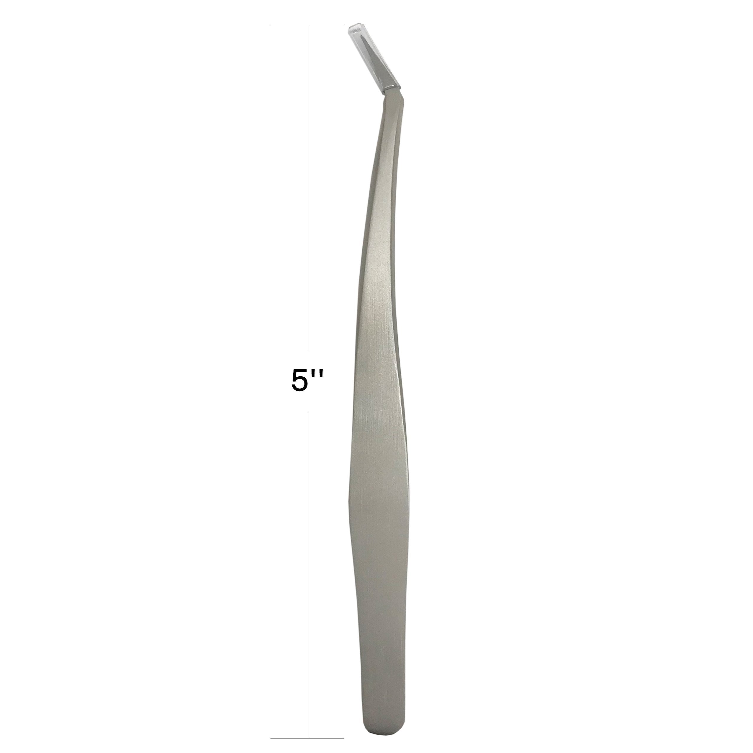 Stainless Steel Eyelash Extension Curved Tweezers - eHair Outlet