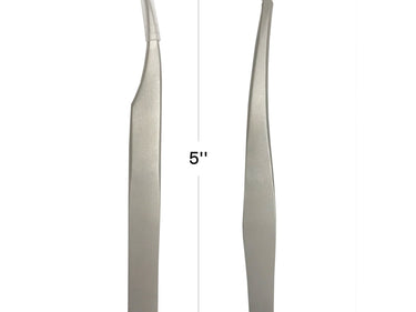 Stainless Steel Eyelash Extension Straight and Curved Tweezers Set of 2 - eHair Outlet