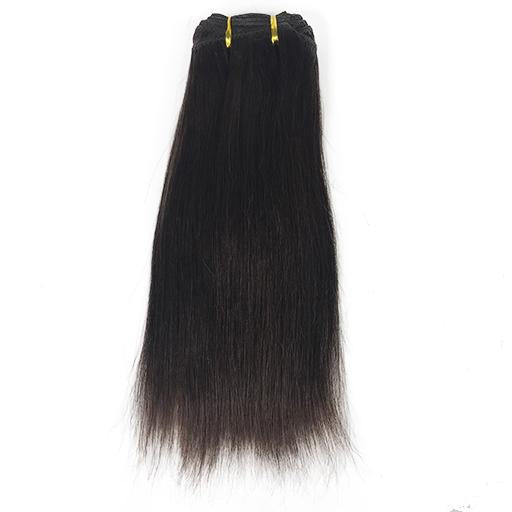 Extensión de cabello humano liso Yaki de 10" Color #1B 