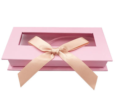 Pink Bowknot Empty Eyelash Box Gift Box Full Window Big