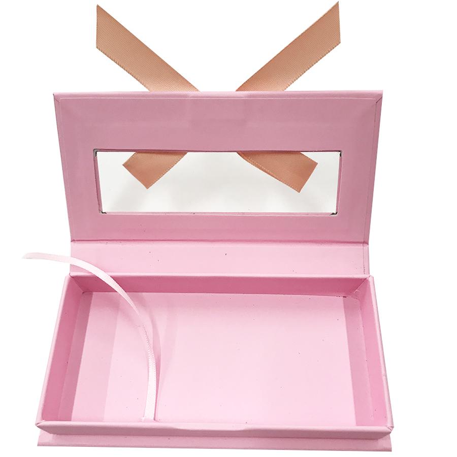 Pink Bowknot Empty Eyelash Box Gift Box Full Window Big