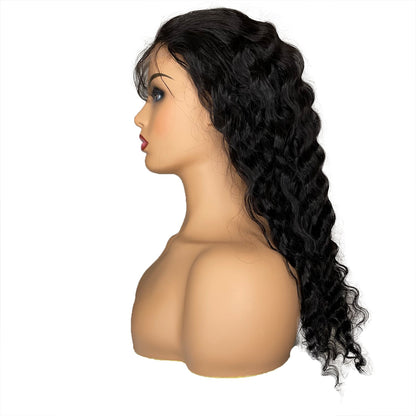 Transparent Deep Wave 4&quot;X 4&quot;Lace Closure Wig Natural