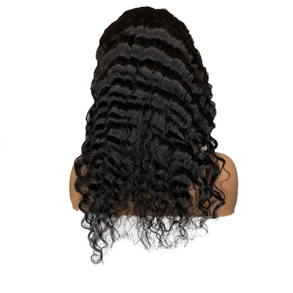 Transparent Deep Wave 4&quot;X 4&quot;Lace Closure Wig Natural