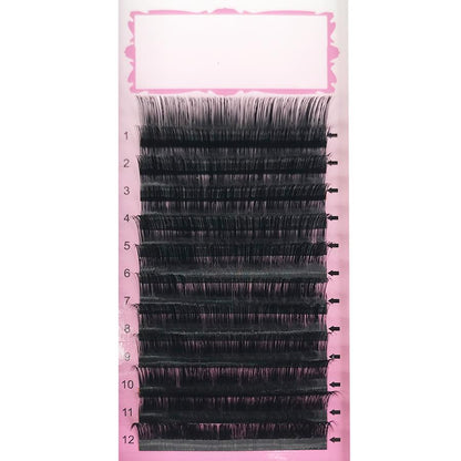 Thickness 0.10 B/C/CC/D Curl  Handmade Soft Natural  Eyelash Extensions Individual Lashes Tray (12 Lines)