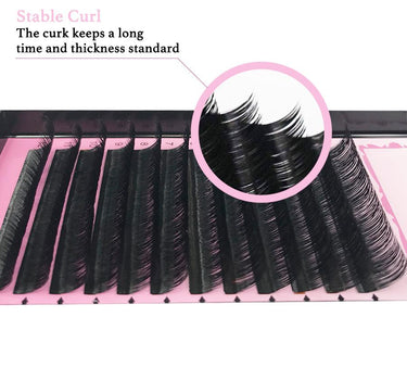 Thickness 0.03 C/CC/D Curl  Handmade Soft Natural  Eyelash Extensions Individual Lashes Tray (12 Lines)