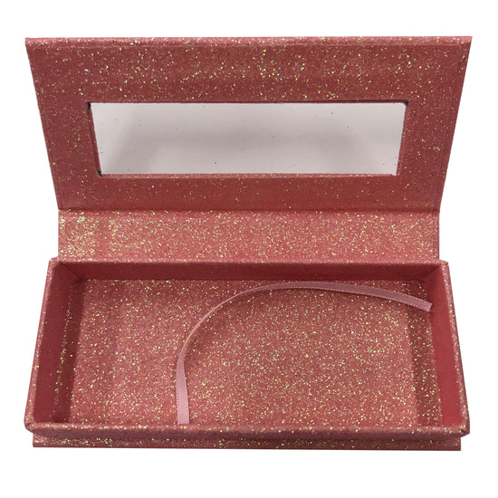 Cargar imagen en el visor de la galería, Glitter Orange Empty Eyelash Box Small Gift Box - eHair Outlet
