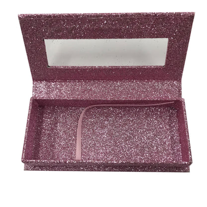 Glitter Light Pink Empty Eyelash Box Small Gift Box - eHair Outlet