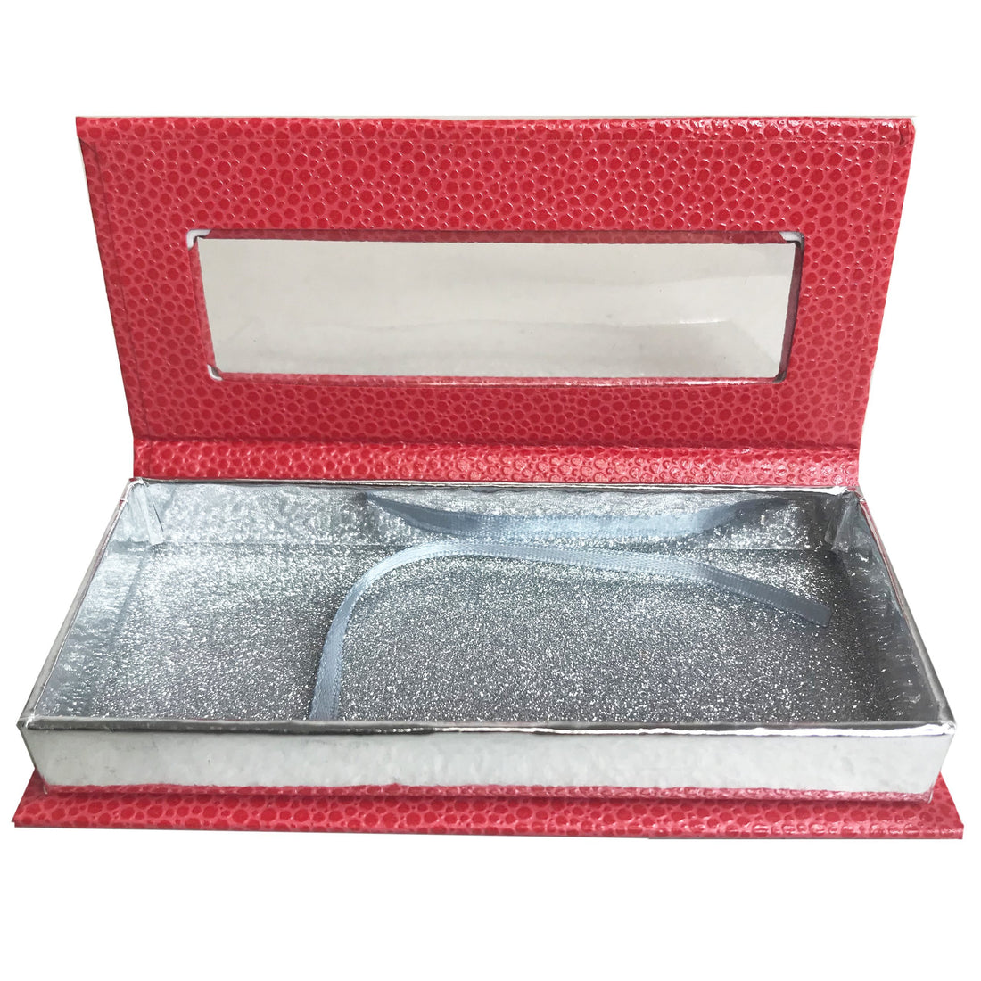 Red and Glitter Silver Empty Eyelash Box Small Gift Box - eHair Outlet