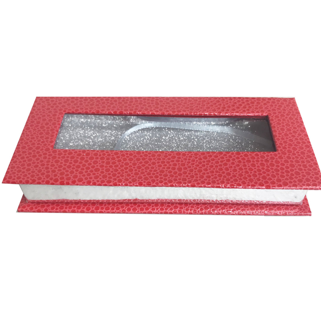 Red and Glitter Silver Empty Eyelash Box Small Gift Box - eHair Outlet