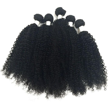 6pc 8A Malaysian Jerry Curl Human Hair Extension Bundle Pack w/ Closure - eHair Outlet