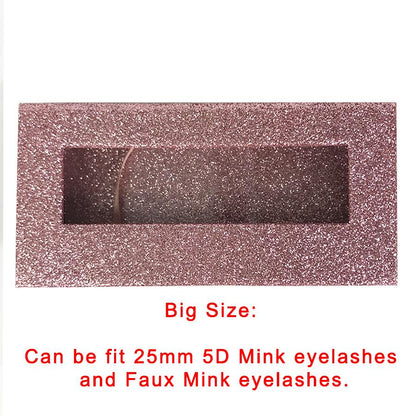 Glitter Light Pink Empty Eyelash Box Gift Box Full Window / Small &amp;Big